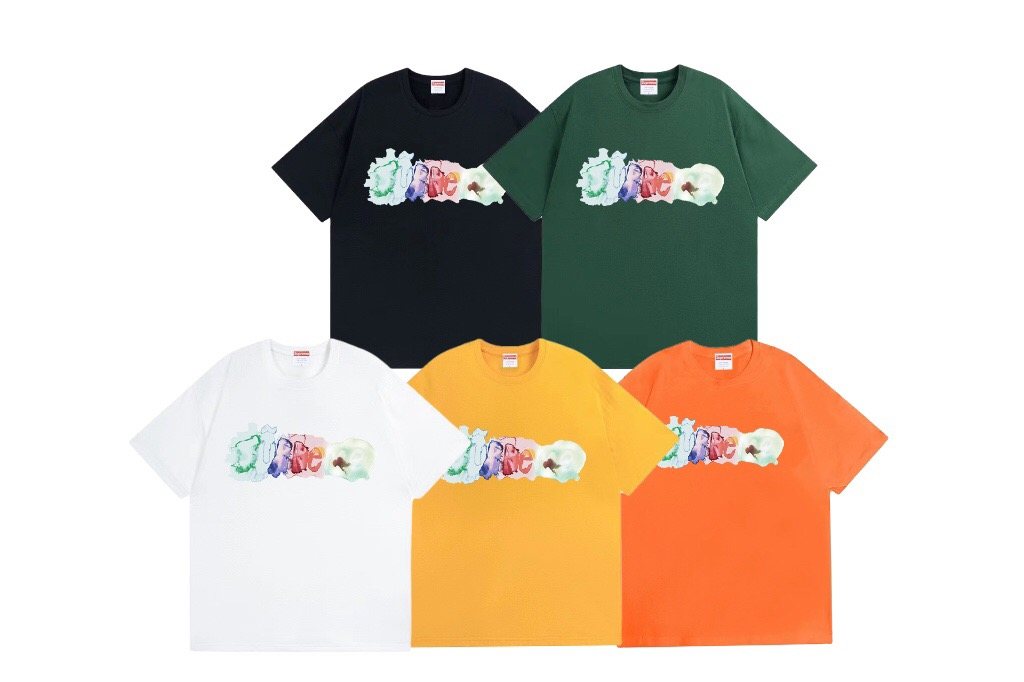 Supreme Watercolor Logo Graphic T-Shirt ¡ª comparison