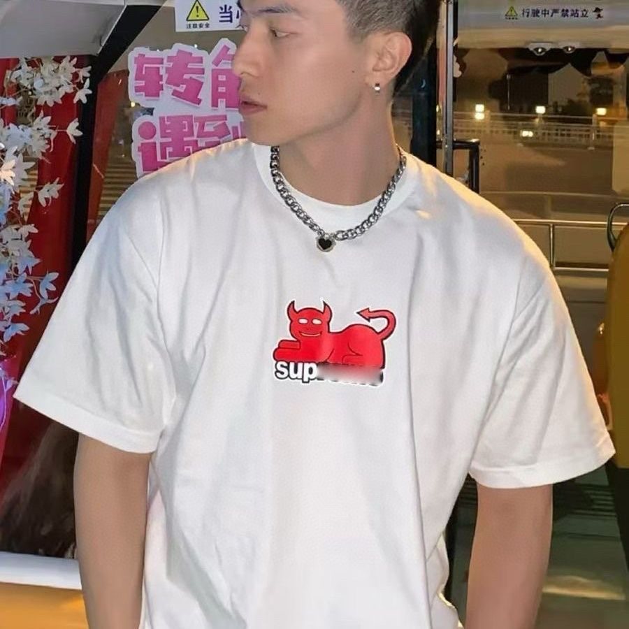 Supreme Devil Cat Graphic Short-Sleeve T-Shirt ¡ª context