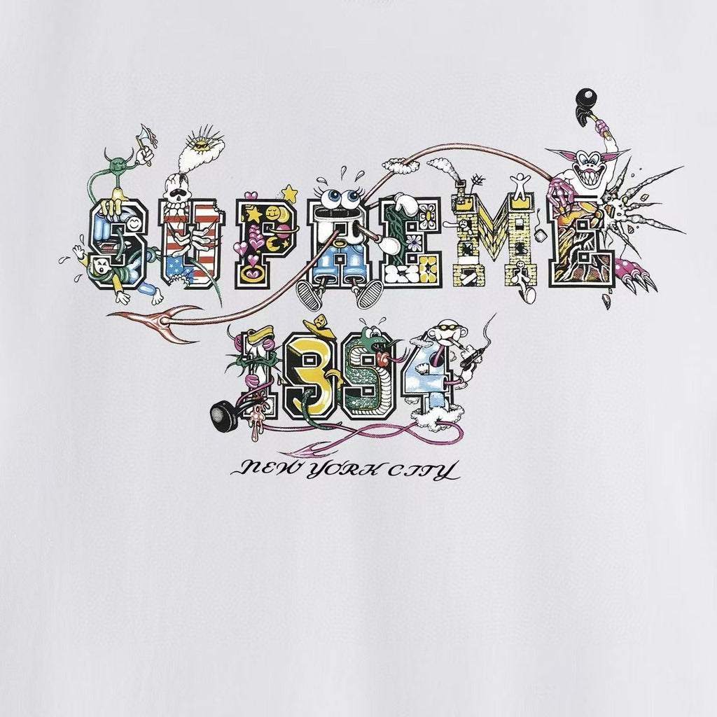 Supreme Cartoon Letter Graphic T-Shirt ¡ª fabric_closeup