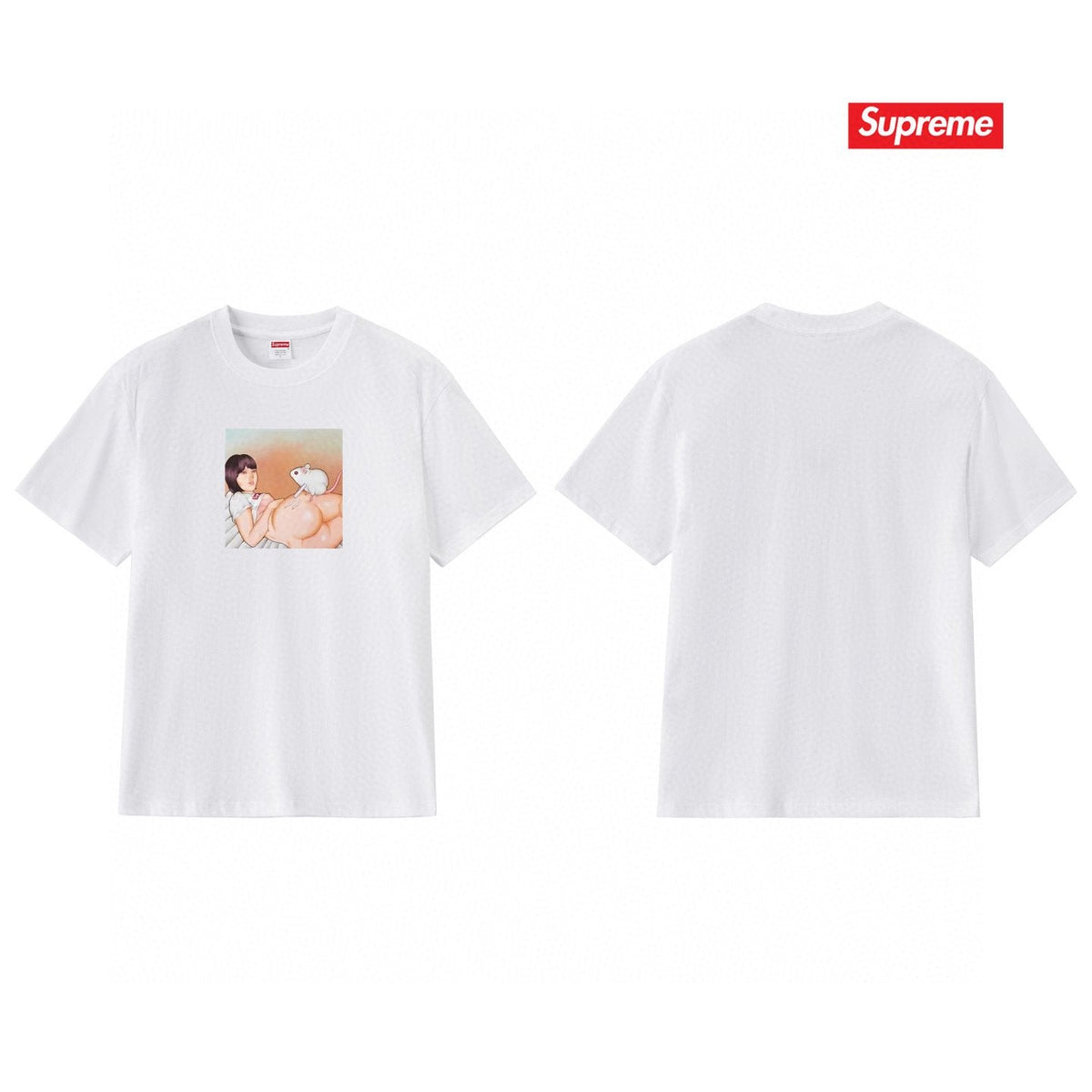 Supreme Anime-Style Graphic Short-Sleeve T-Shirt ¡ª back