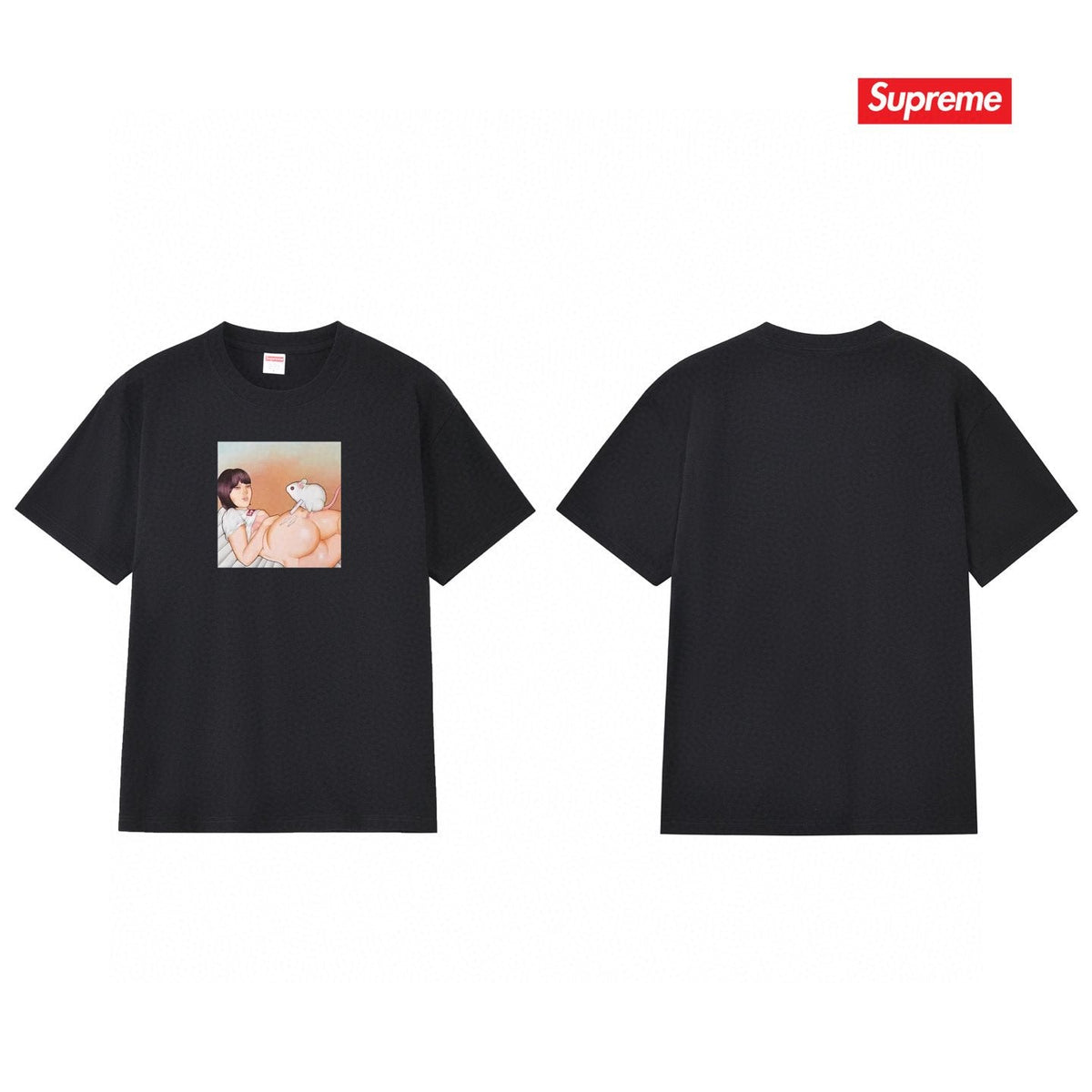 Supreme Anime-Style Graphic Short-Sleeve T-Shirt ¡ª back