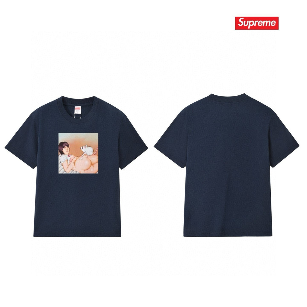 Supreme Anime-Style Graphic Short-Sleeve T-Shirt ¡ª back
