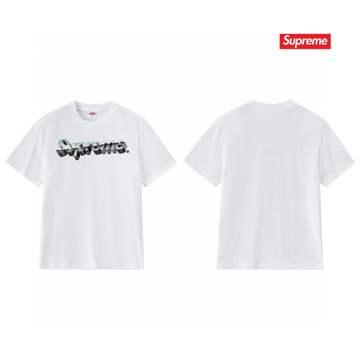 Supreme Metallic Wordmark Graphic T-Shirt ¡ª front