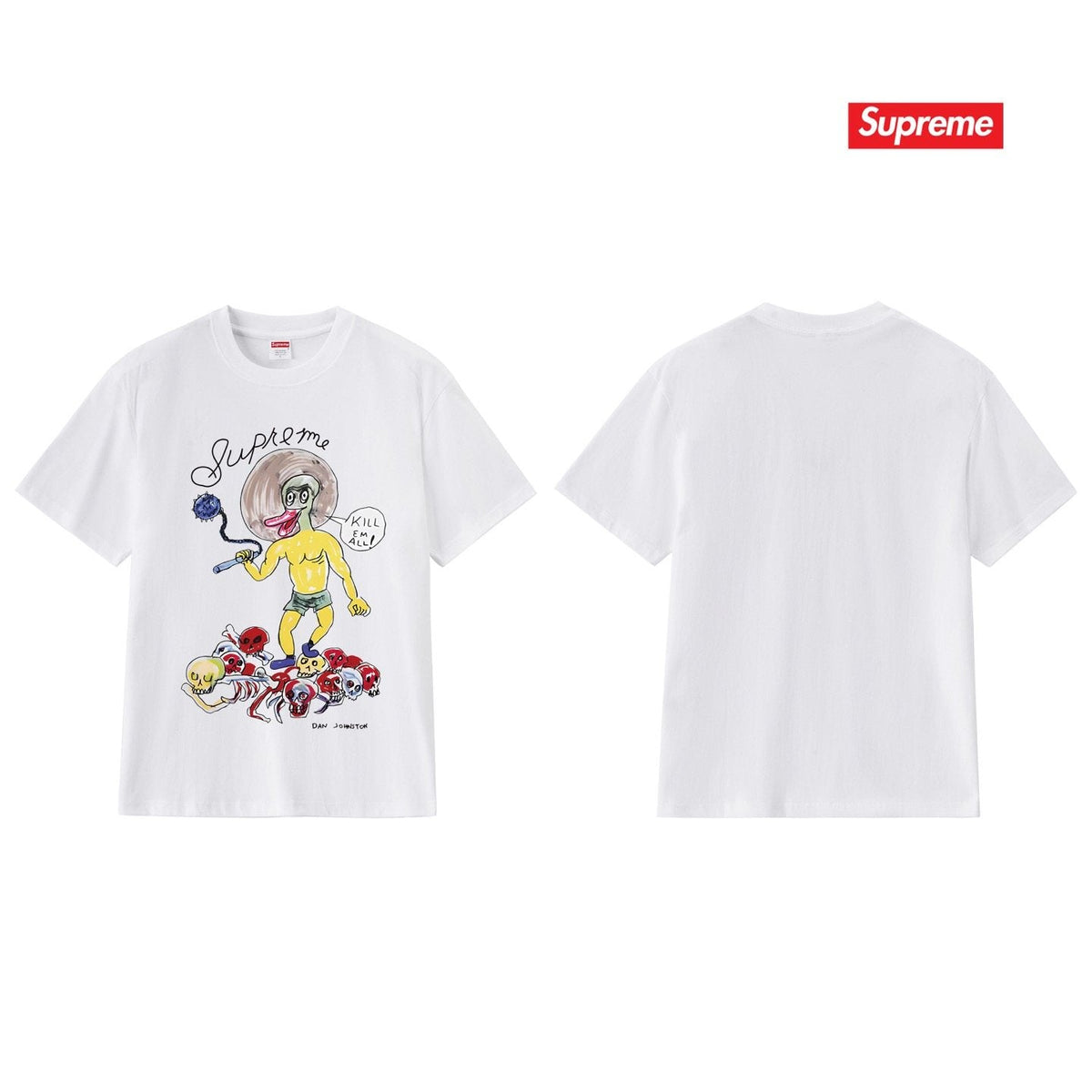 Supreme Cartoon Skull Graphic T-Shirt ¡ª back