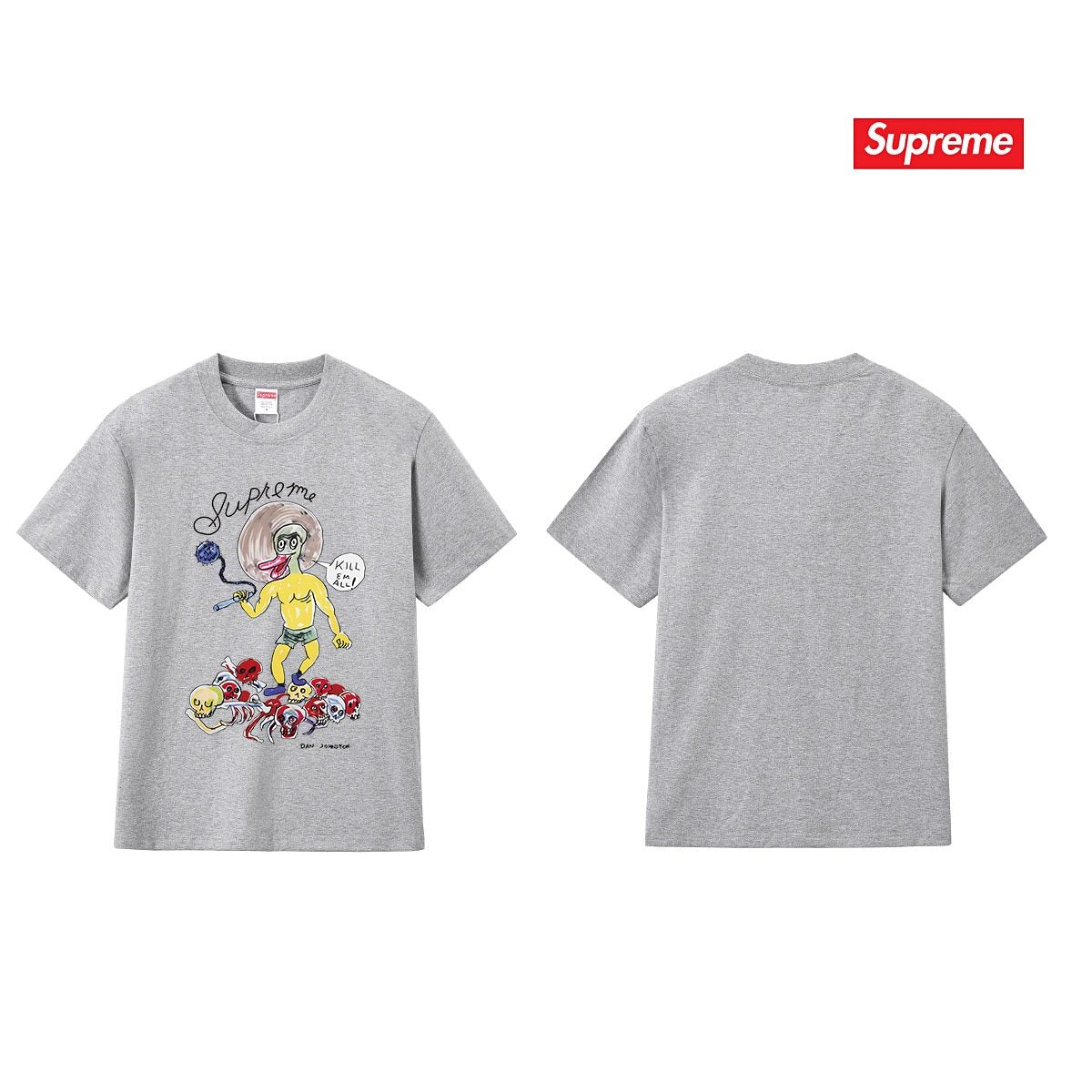 Supreme Cartoon Skull Graphic T-Shirt ¡ª back