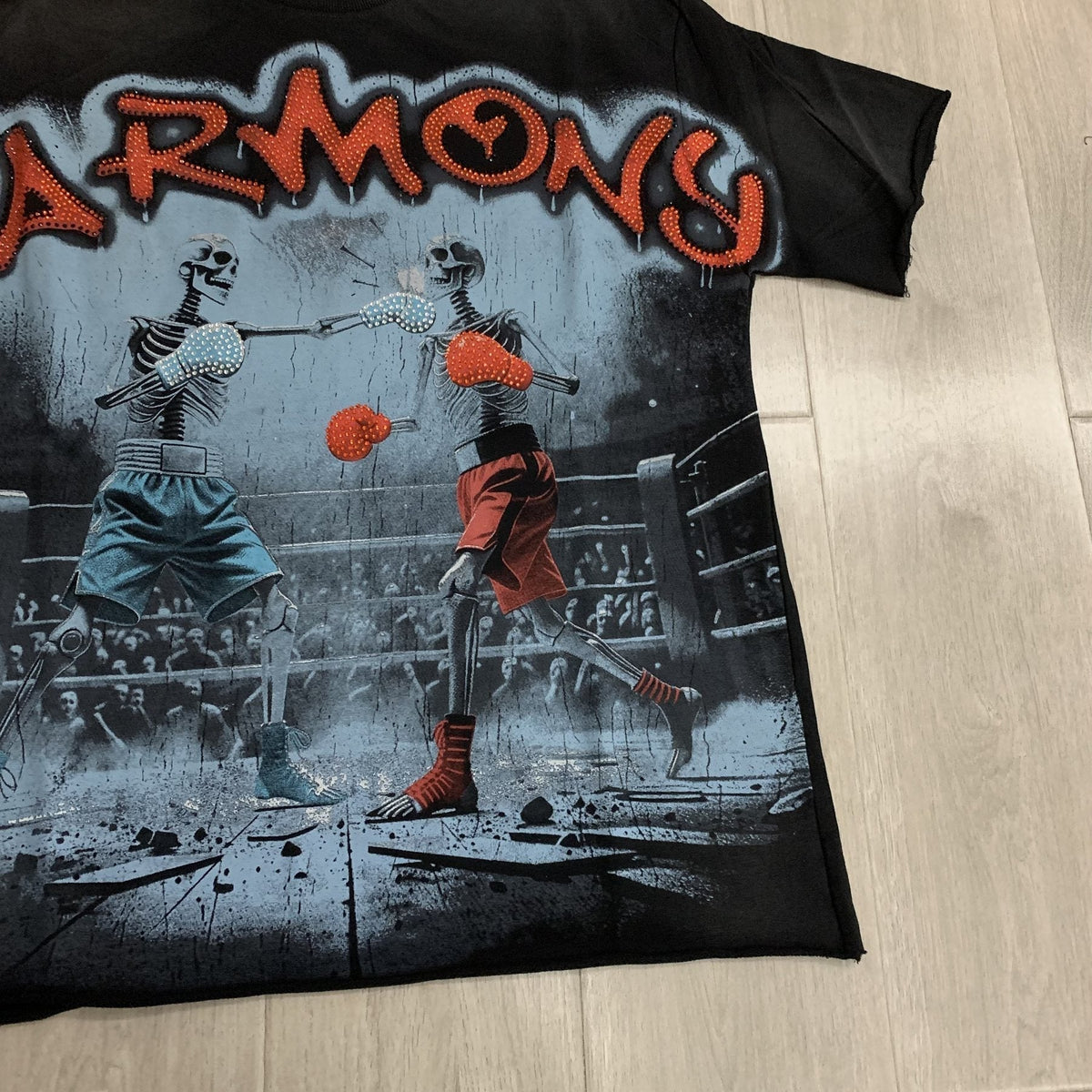 HARMONY Boxing Skeleton Graphic T-Shirt ¡ª detail