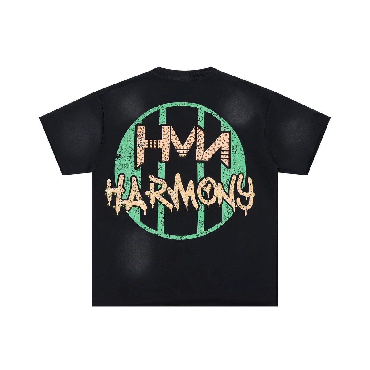HARMONY Black Front and Back Graphic T-Shirt ¡ª back