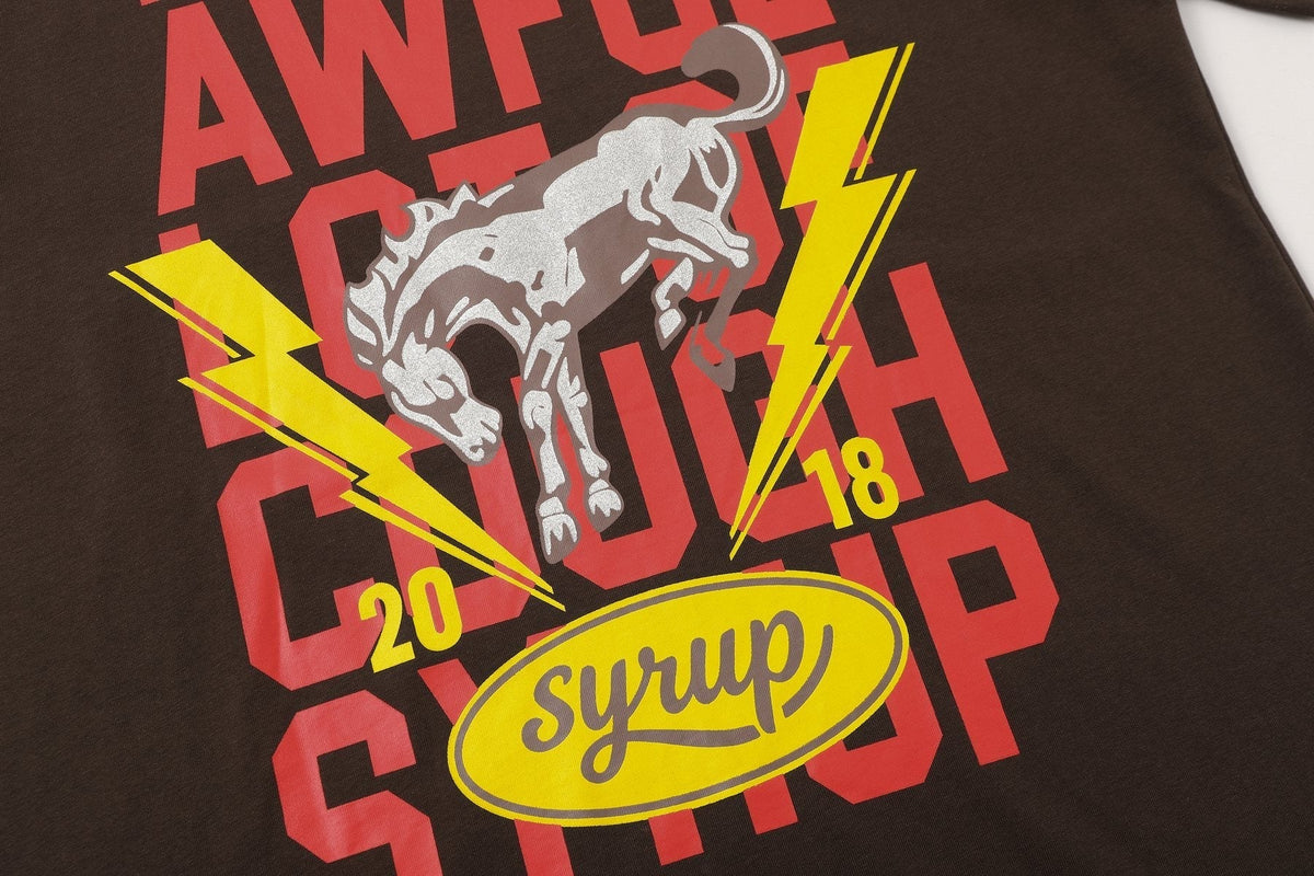 THAT'S A AWFUL LOT OF COUGH SYRUP Bull Lightning Graphic T-Shirt ¡ª detail