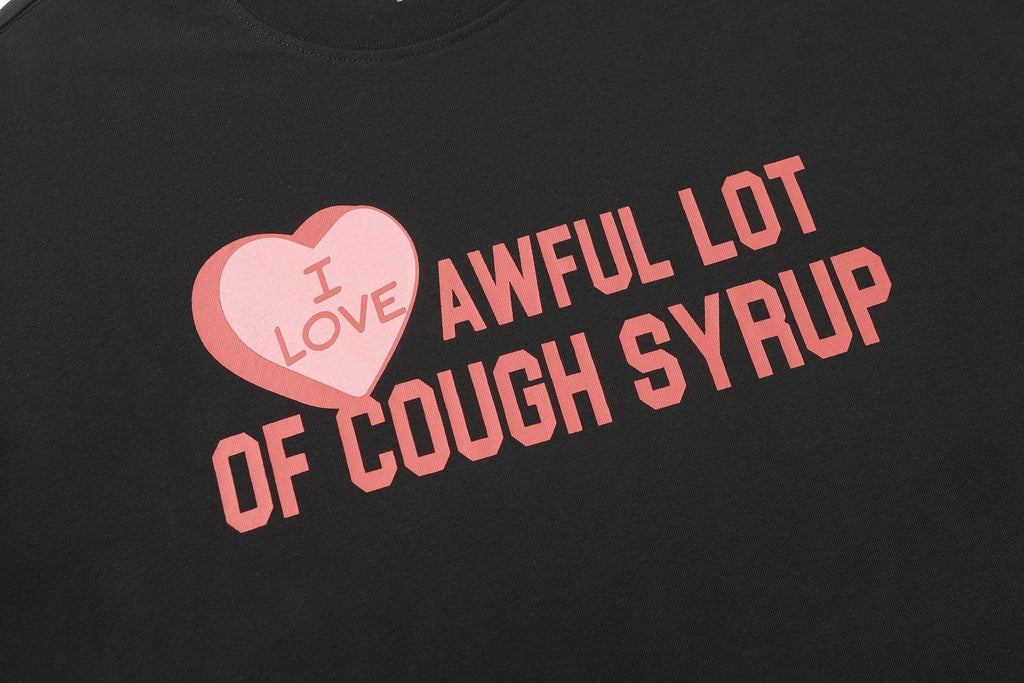 THAT'S A AWFUL LOT OF COUGH SYRUP Cupid Heart Graphic T-Shirt ¡ª detail