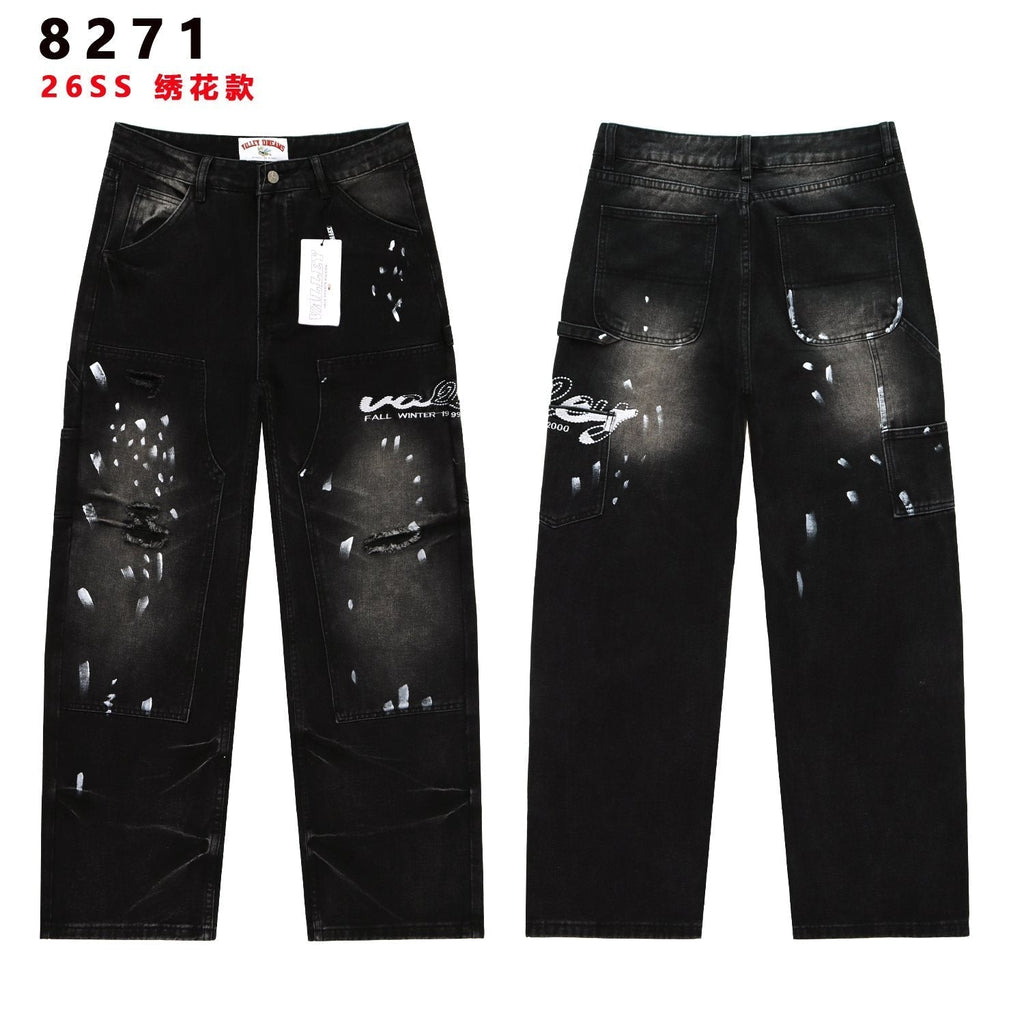 Valley Dreams Distressed Paint-Splatter Jeans ¡ª hero