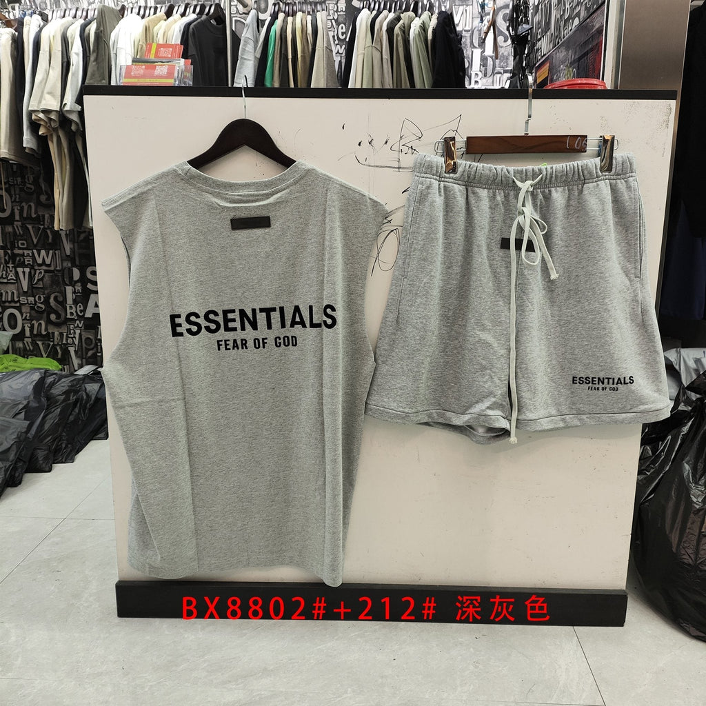 ESSENTIALS Sleeveless Top & Drawstring Shorts Set ¡ª hero