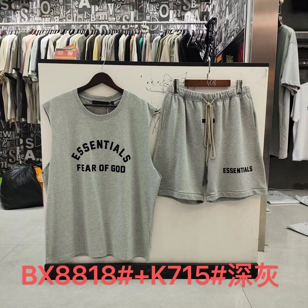 ESSENTIALS Graphic Sleeveless Top & Shorts Matching Set ¡ª front