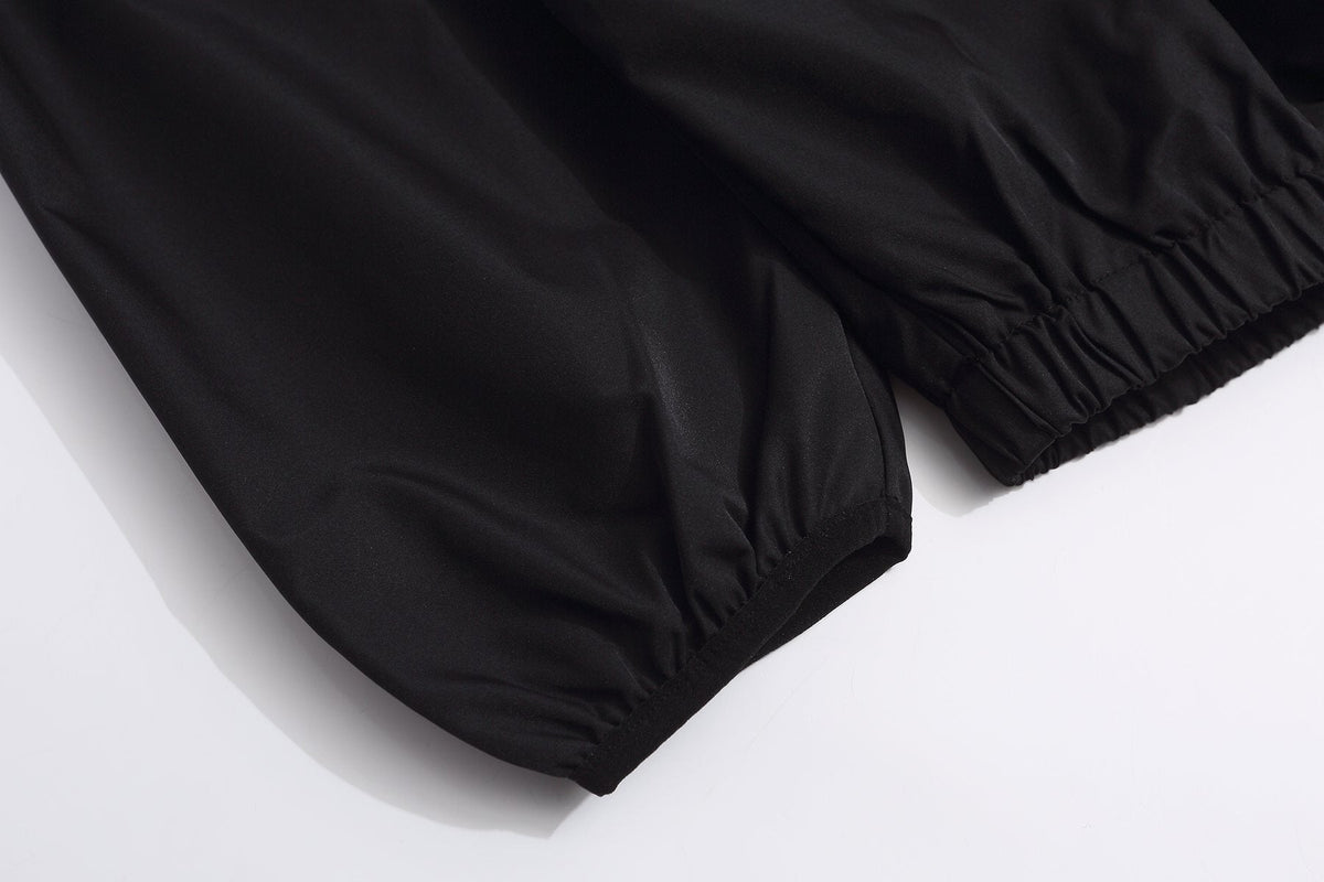 Essentials Black Half-Zip Windbreaker Jacket ¡ª detail