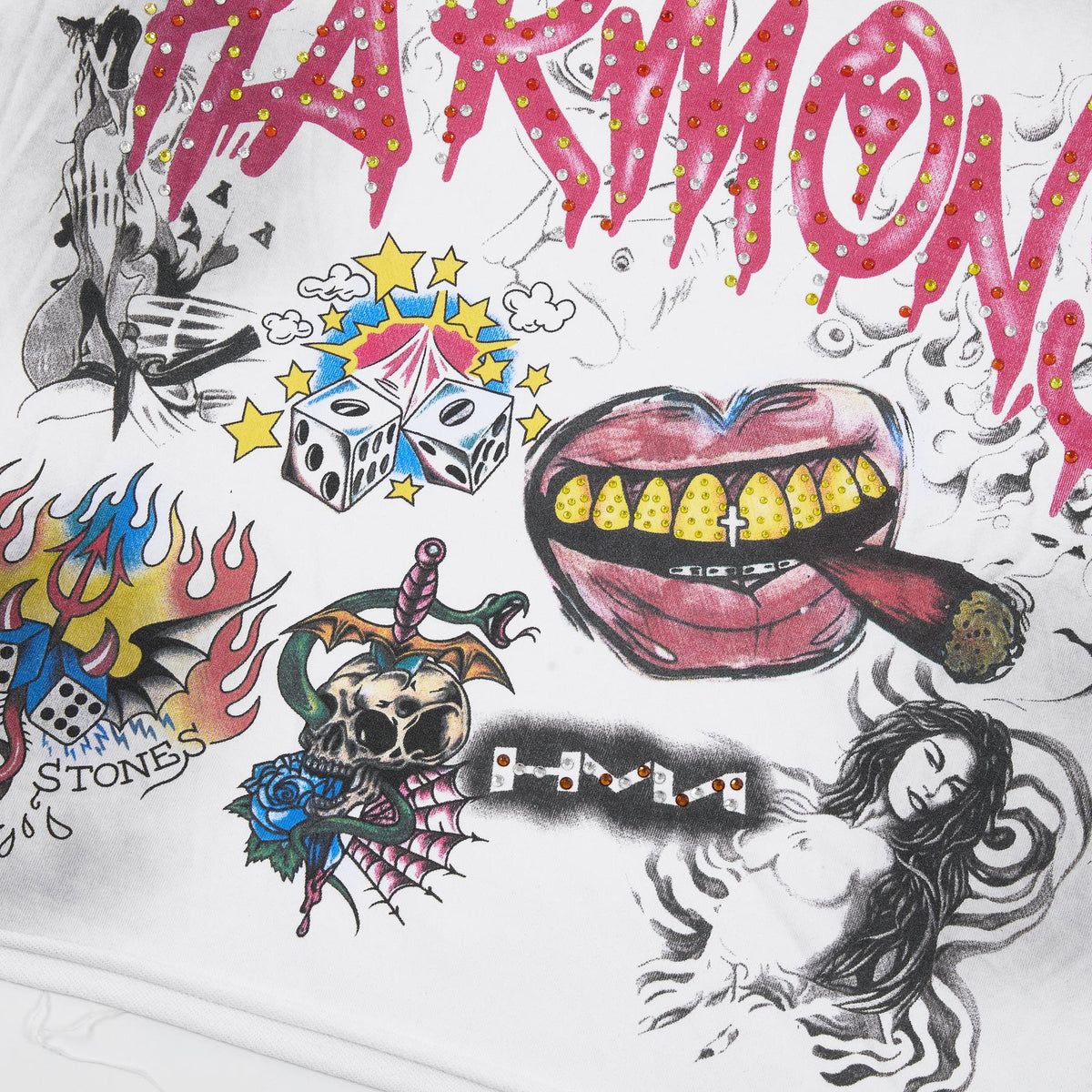HARMONY Rhinestone-Style Graphic T-Shirt ¡ª detail