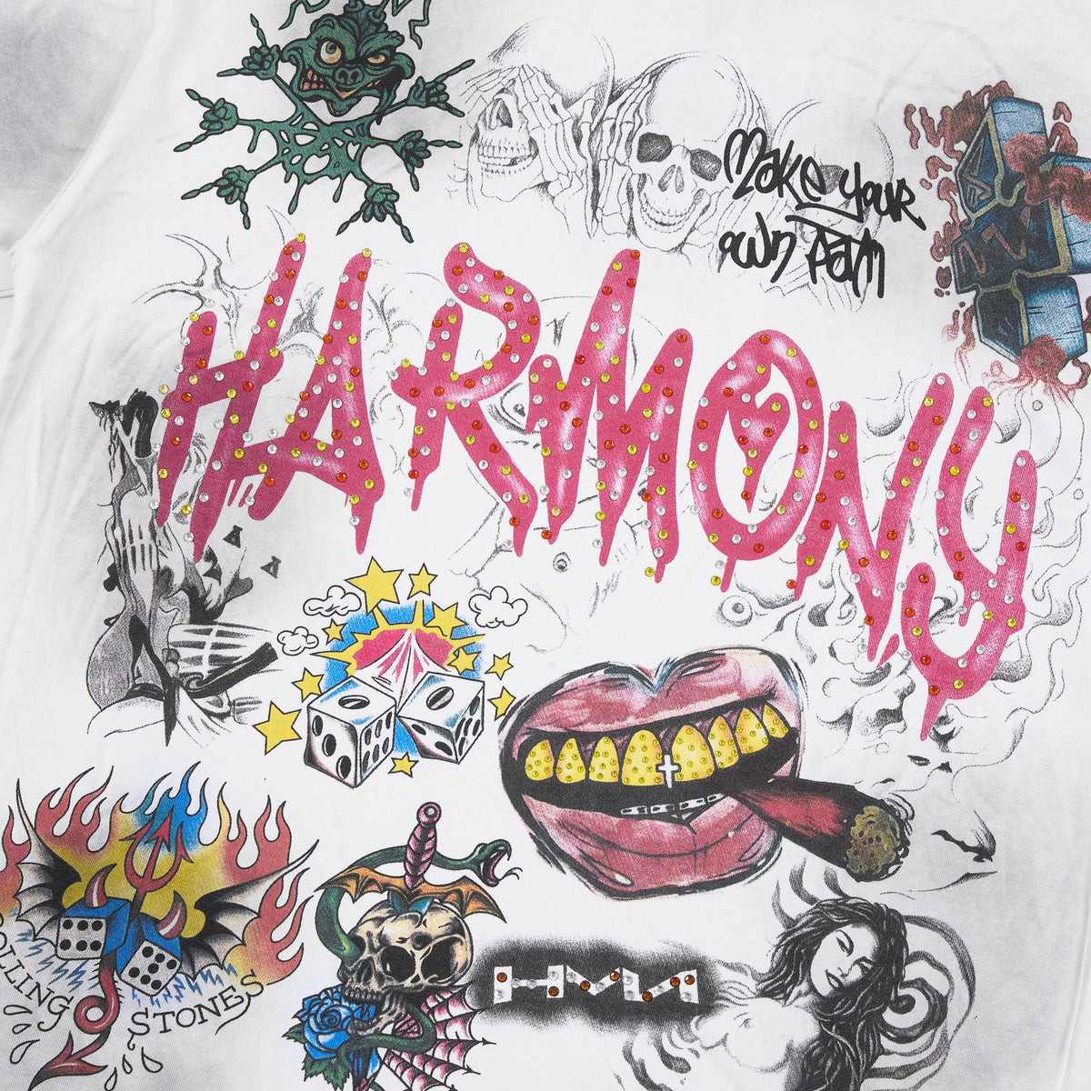 HARMONY Rhinestone-Style Graphic T-Shirt ¡ª detail
