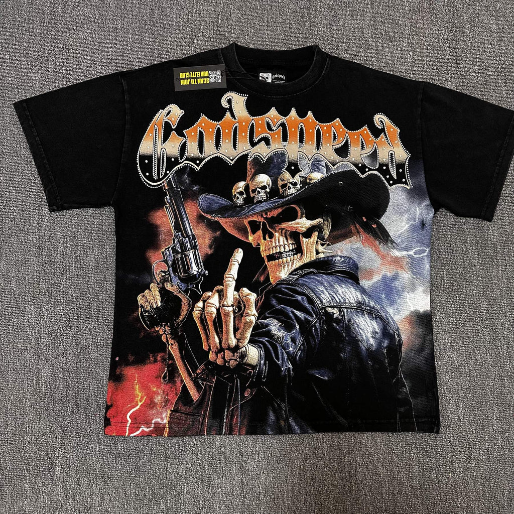 Godspeed Cowboy Skeleton Graphic T-Shirt ¡ª hero