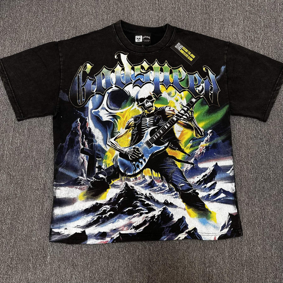 Godspeed Skeleton Guitar Graphic T-Shirt ¡ª hero