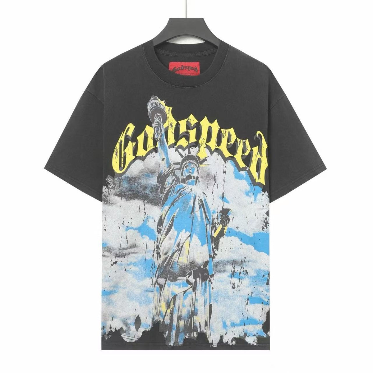 Godspeed Rock Graphic Acid-Wash T-Shirt ¡ª front