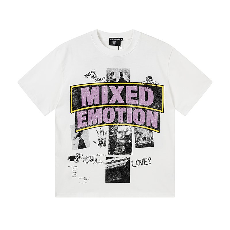 MIXED EMOTION White Graphic T-Shirt ¡ª hero