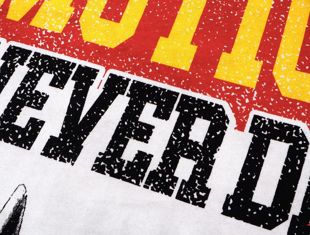 MIXED EMOTION Washed White Front & Back Graphic T-Shirt ¡ª detail