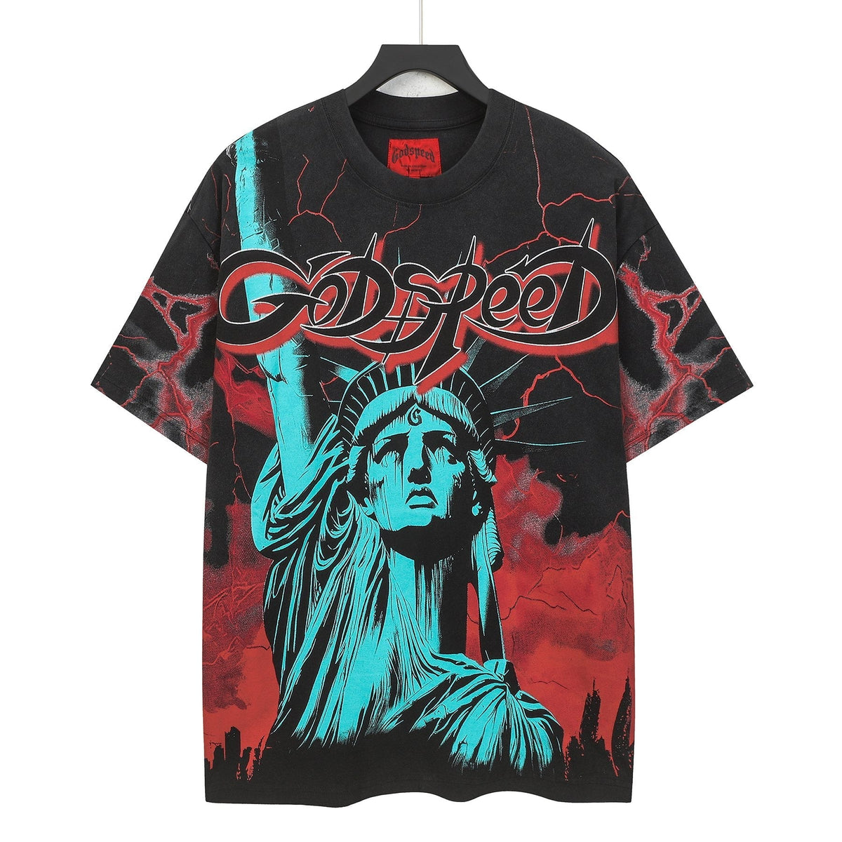 Godspeed Out of Many One Statue Graphic T-Shirt ¡ª front