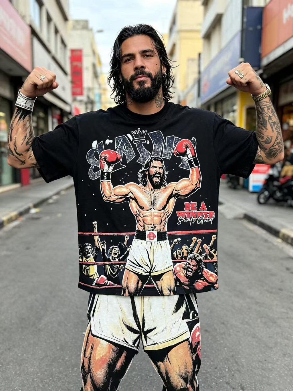 SAINT Boxer Winner Graphic T-Shirt ¡ª model
