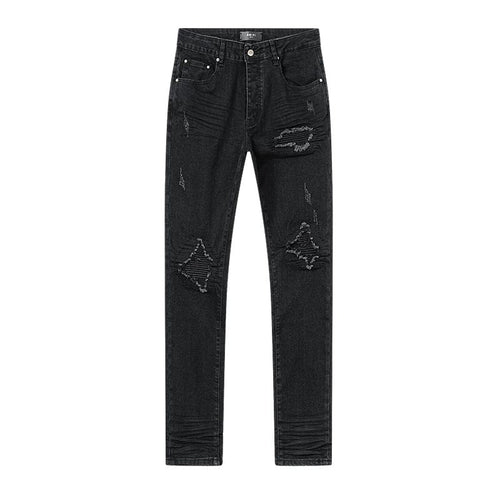 AMIRI Black Distressed Ribbed Knee Jeans ¡ª hero
