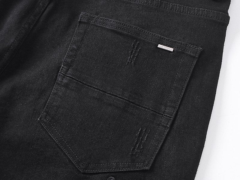 AMIRI Distressed Black Denim Shorts ¡ª detail