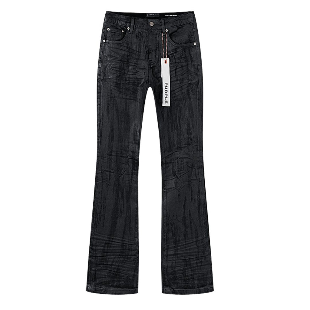 Purple Brand Black Coated Crinkle Bootcut Jeans ¡ª hero