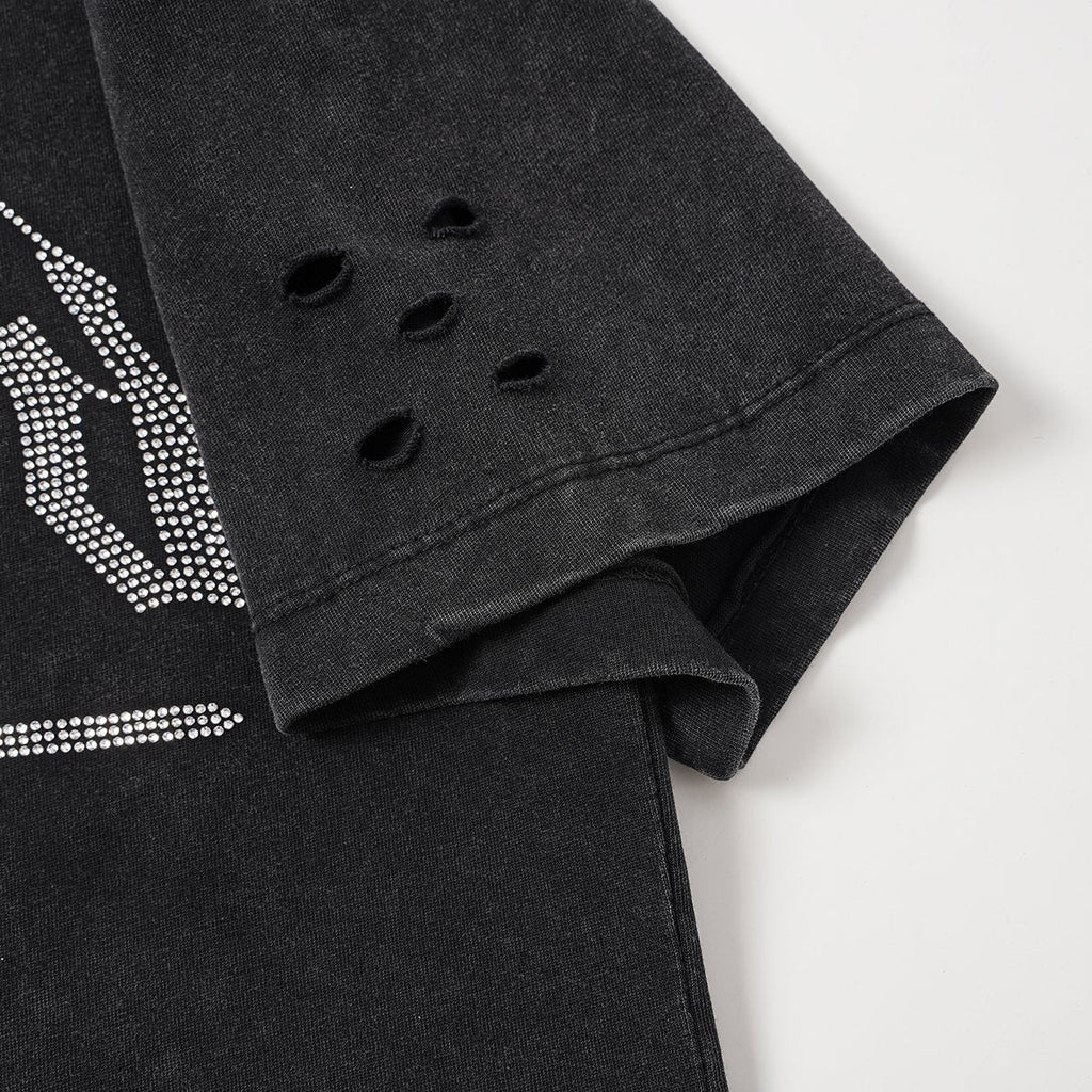 Godspeed Washed Rhinestone Graphic T-Shirt ¡ª detail