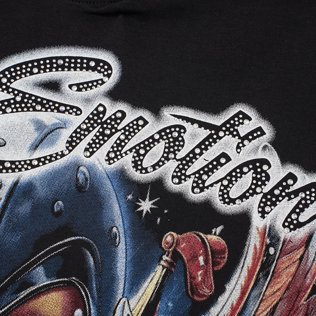 MIXED EMOTION Rhinestone Front Graphic T-Shirt ¡ª detail