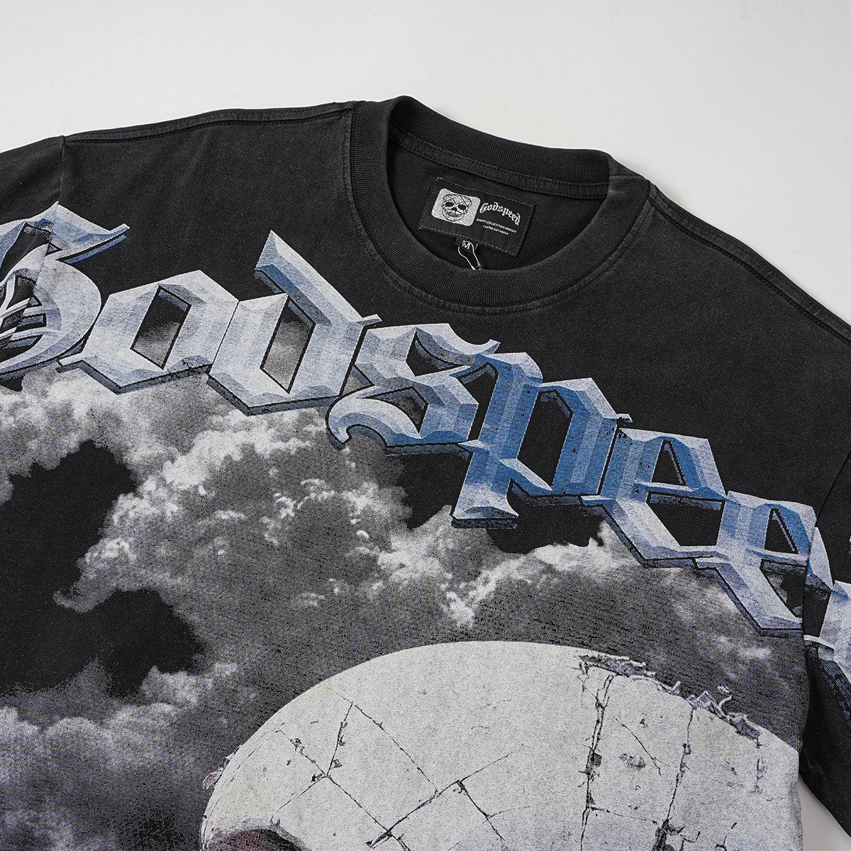Godspeed Astronaut Skull Graphic T-Shirt ¡ª detail
