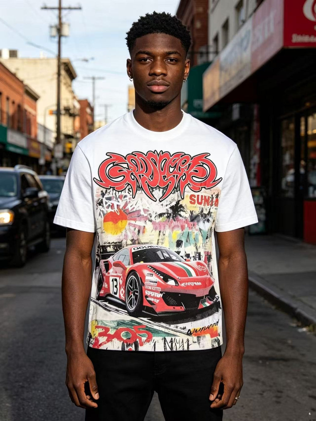 Godspeed Racing Graffiti Graphic T-Shirt - White ¡ª model