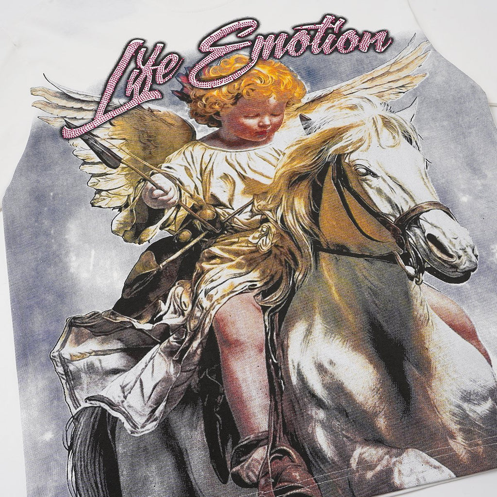 MIXED EMOTION Angel Horse Graphic T-Shirt ¡ª detail