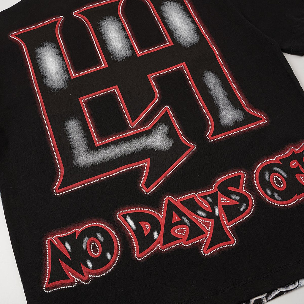 Life Hustlere Front & Back Rhinestone Graphic T-Shirt ¡ª detail