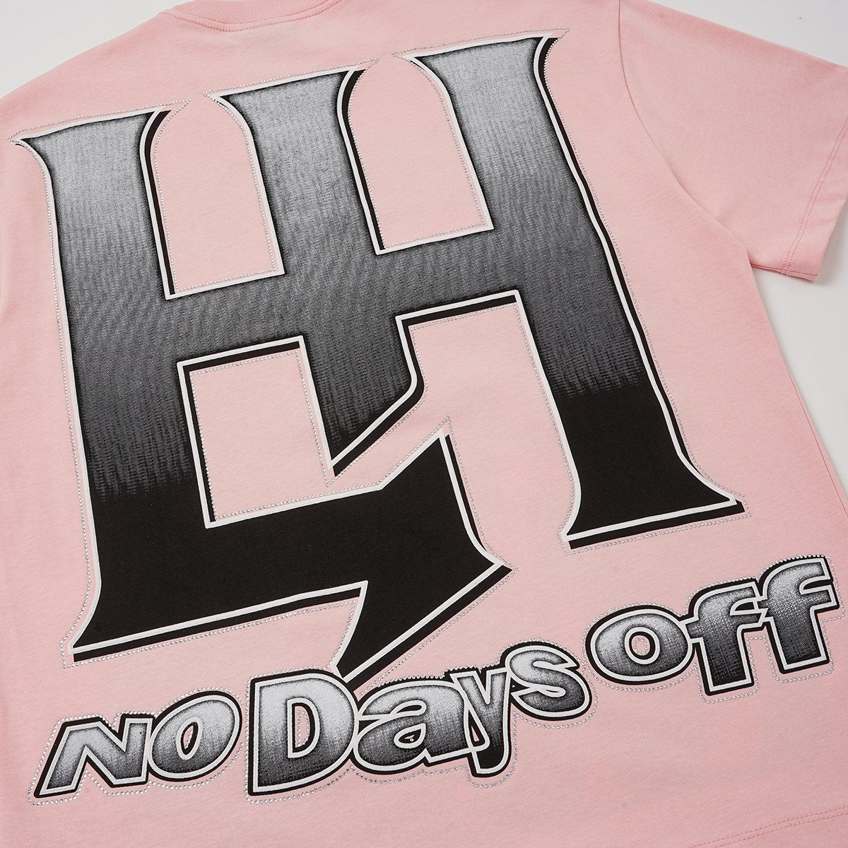 Life Hustlere No Days Off Rhinestone Graphic T-Shirt ¡ª detail