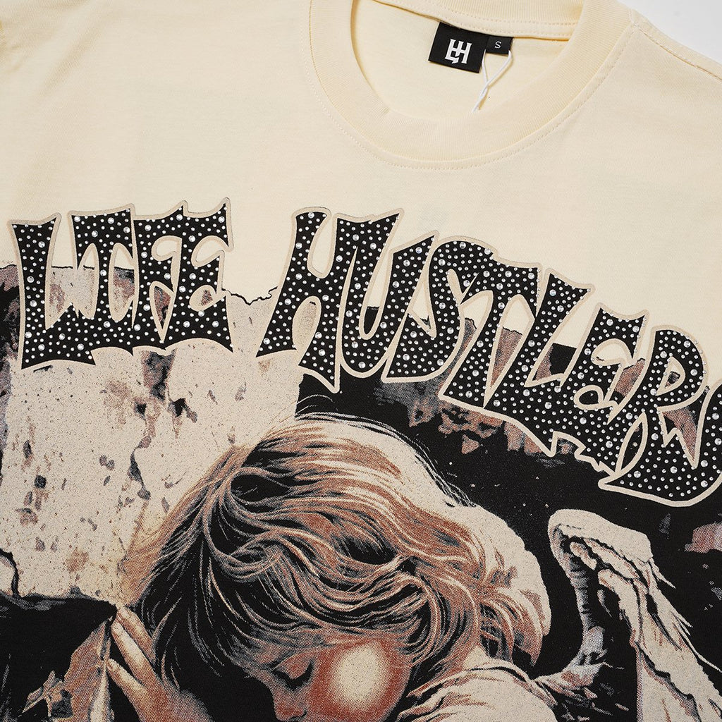 Life Hustlere No Days Off Angel Graphic T-Shirt ¡ª detail