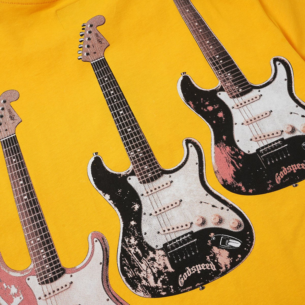 Godspeed Skeleton Band Guitar Graphic T-Shirt ¡ª detail