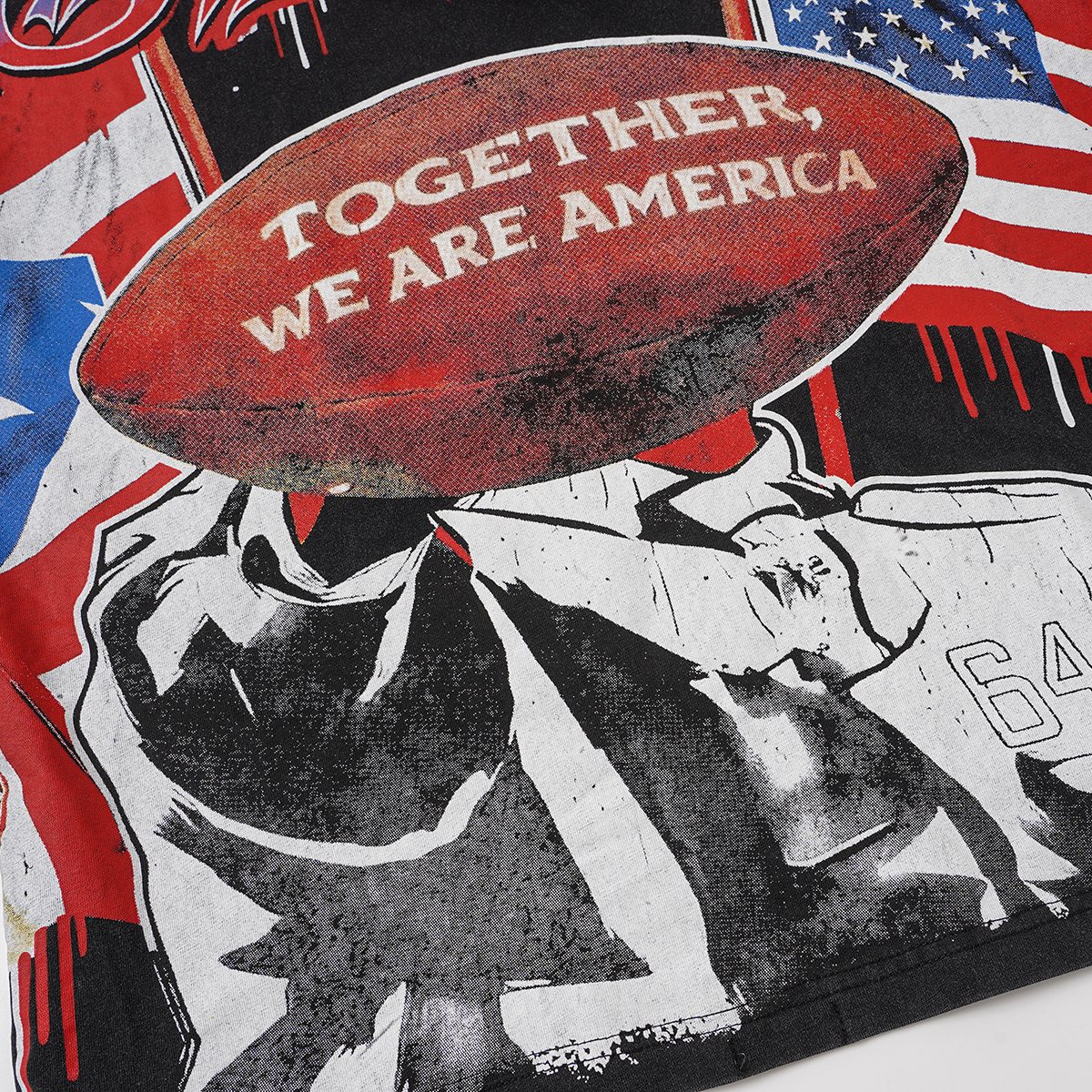 Godspeed Together We Are America Football Graphic T-Shirt ¡ª detail