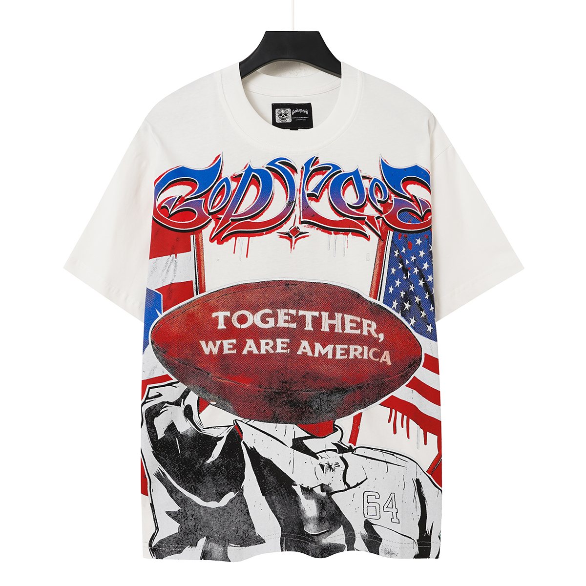 Godspeed Patriotic Football Graphic T-Shirt ¡ª hero