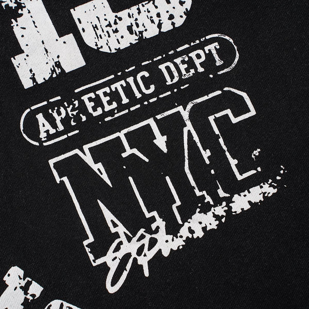 Godspeed Washed Black Distressed Graphic T-Shirt ¡ª fabric_closeup