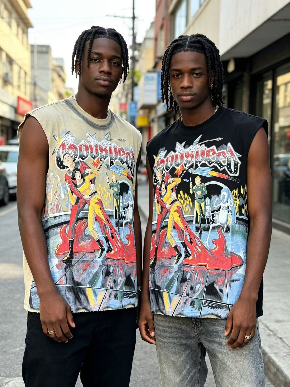 Godspeed Rhinestone Washed Sleeveless T-Shirt ¡ª context