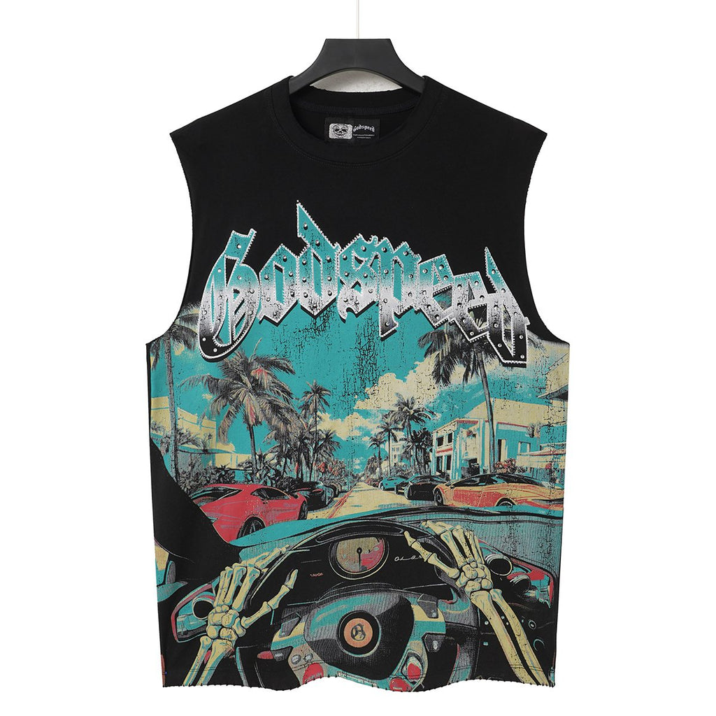 Godspeed Street Car Graphic Sleeveless T-Shirt ¡ª hero