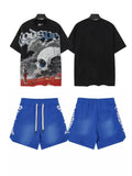 Godspeed Skull Moon T-Shirt & Shorts Set ¡ª front