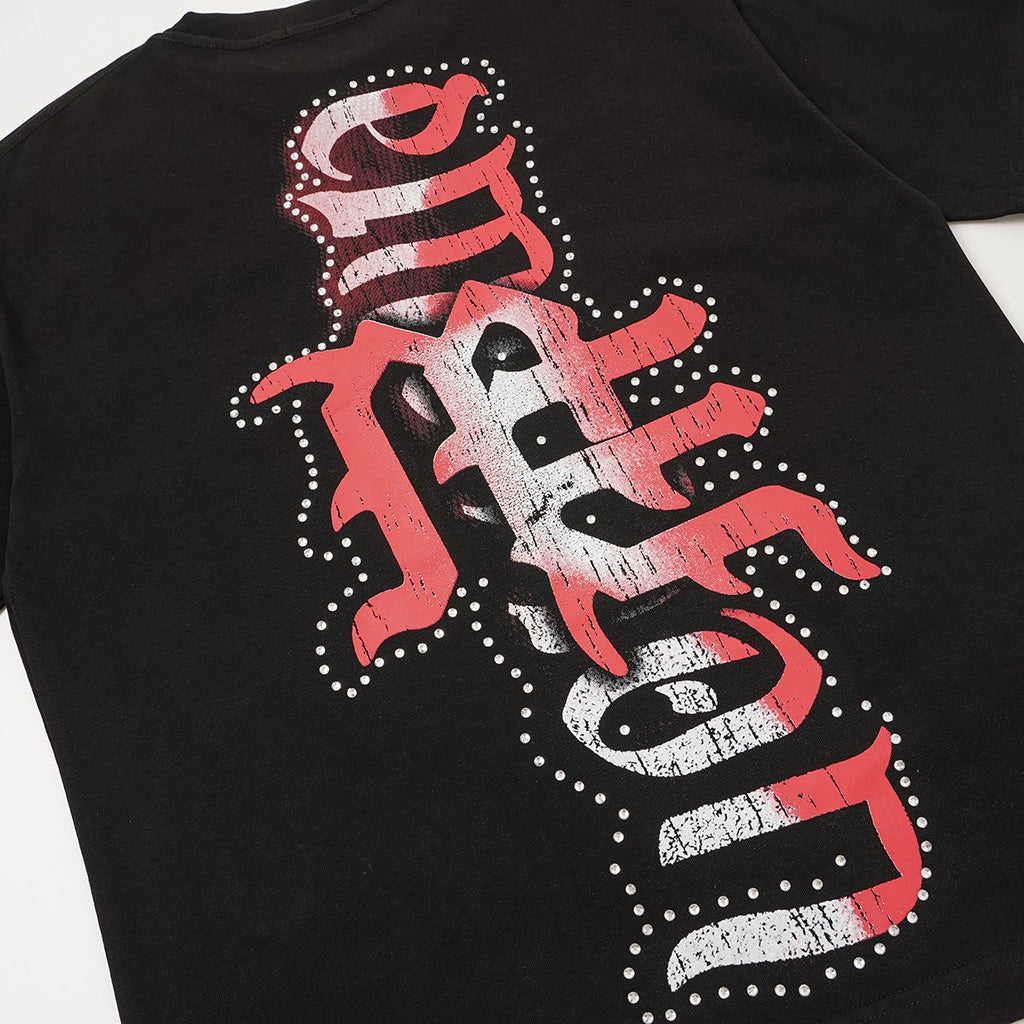 MIXED EMOTION Red & White Front/Back Graphic T-Shirt ¡ª detail