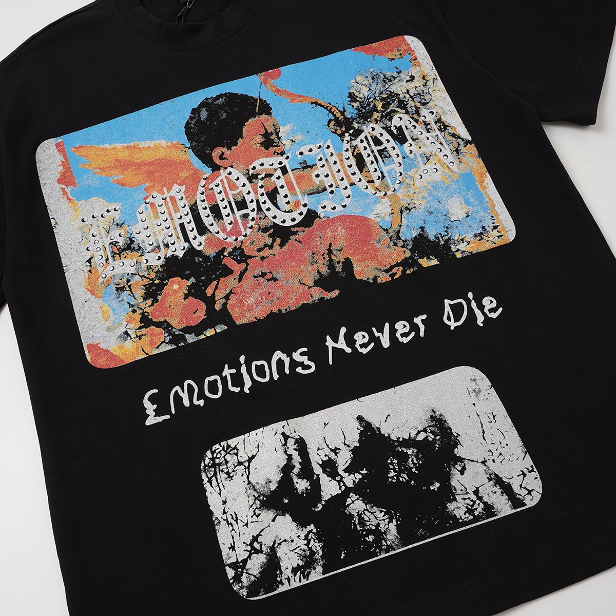 MIXED EMOTION Rhinestone Graphic T-Shirt ¡ª detail