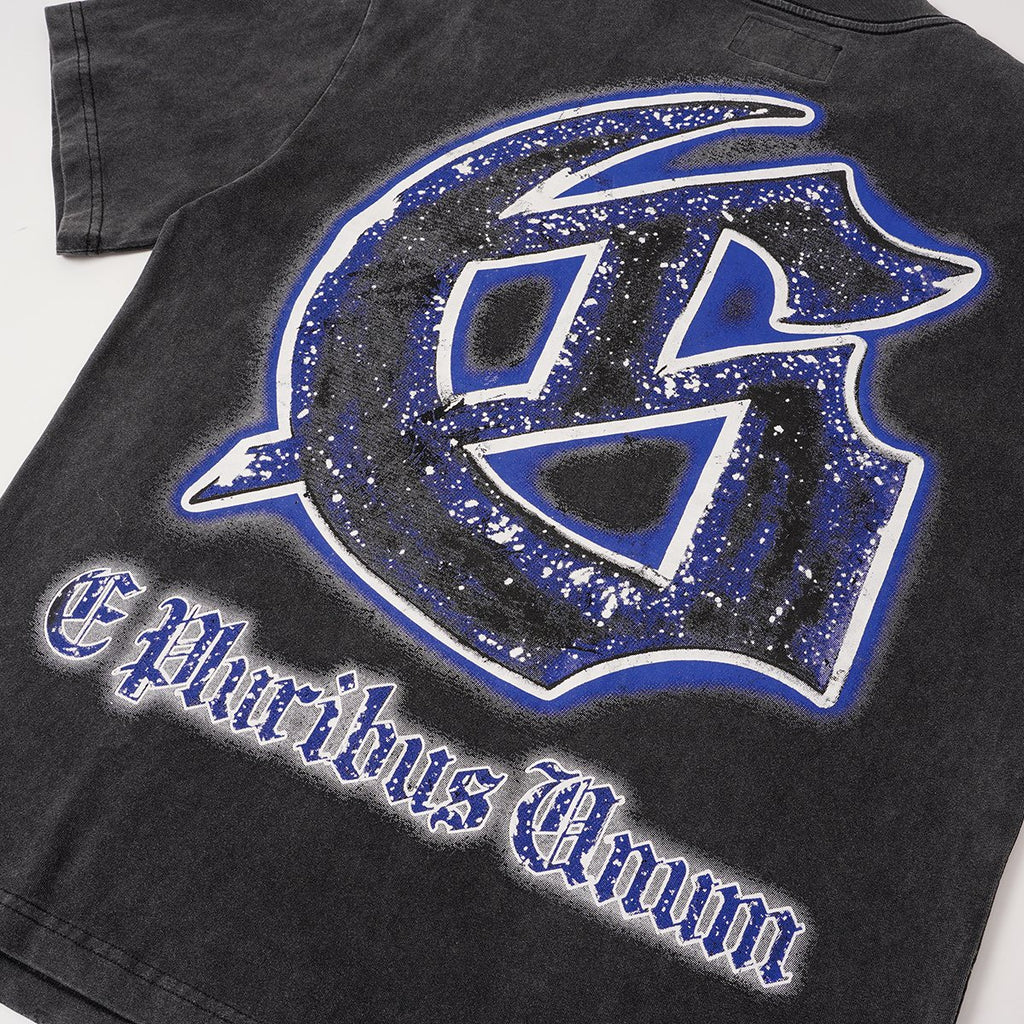 Godspeed Spaceship Graphic Washed Black T-Shirt ¡ª detail