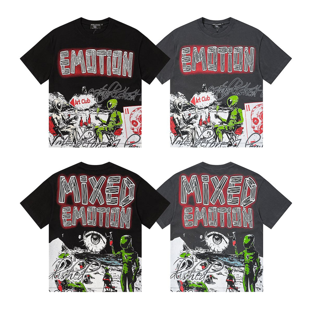 MIXED EMOTION Front and Back Graphic T-Shirt ¡ª comparison