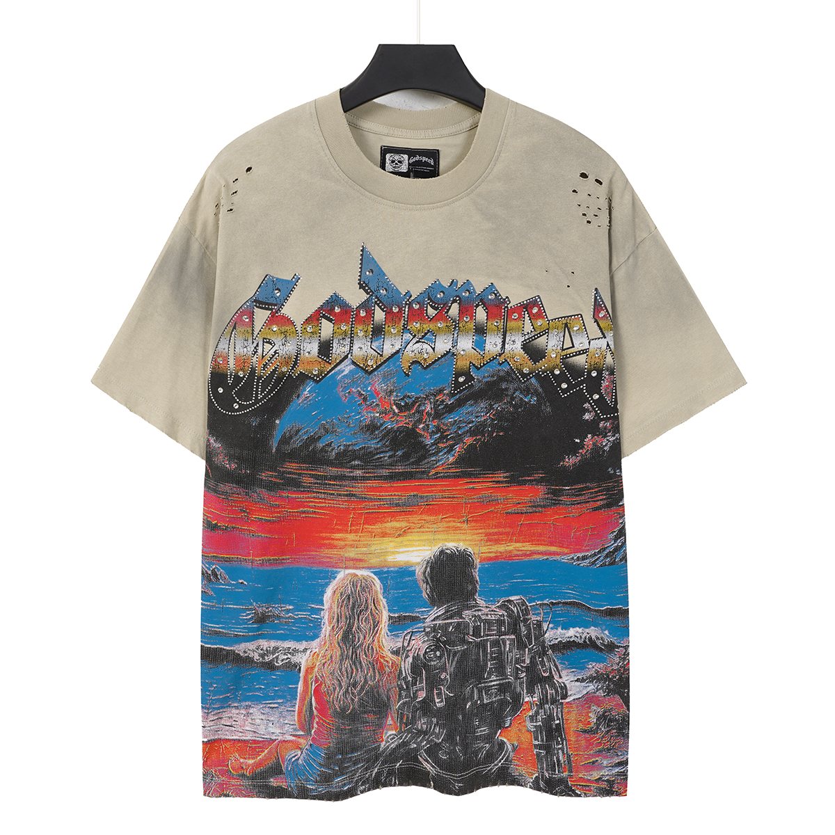 Godspeed Sunset Couple Distressed Graphic T-Shirt ¡ª front