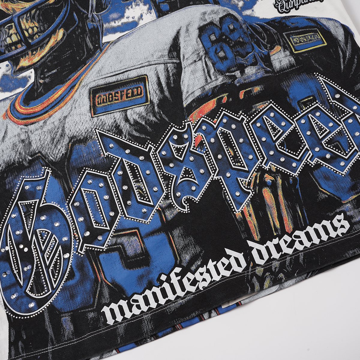 Godspeed Football Skull Graphic T-Shirt ¡ª detail